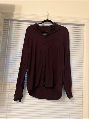 Button-Up Shirt — Deep Burgundy